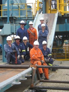 team of oil rig workers